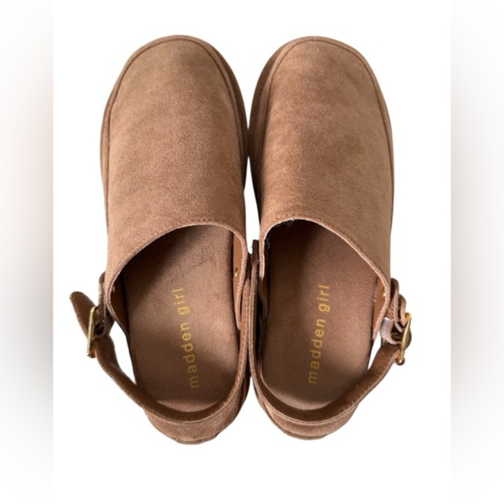 Steve Madden Graham Suede Clogs Brown‎ Mule Buckle Womens 7.5 NWOT - Picture 5 of 7